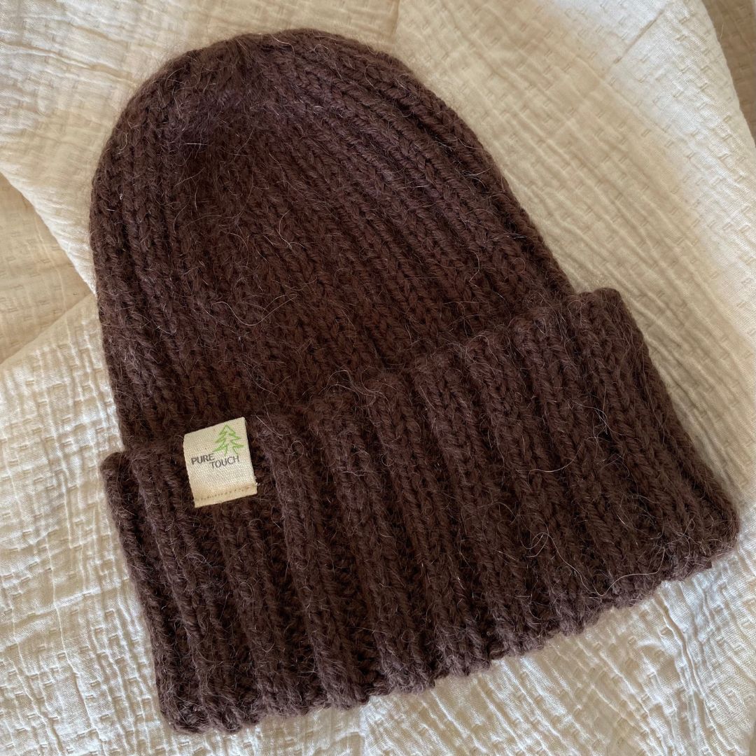 Mohair & Merino Wool Beanie - Hand-Knitted