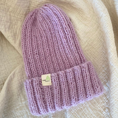 Mohair & Merino Wool Beanie - Hand-Knitted