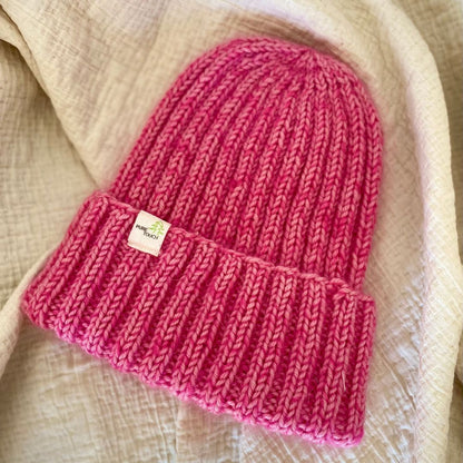 Mohair & Merino Wool Beanie - Hand-Knitted