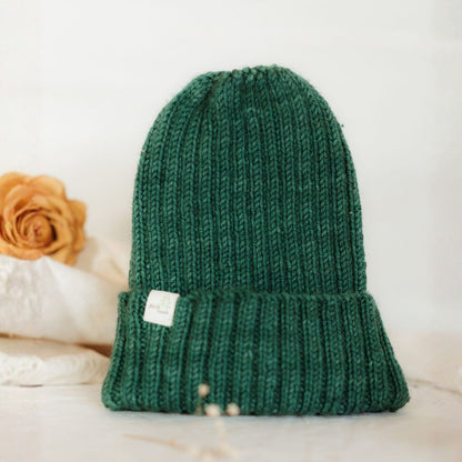 Merino Wool Beanie - Hand-Knitted