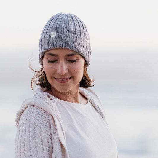Merino Wool Beanie - Hand-Knitted
