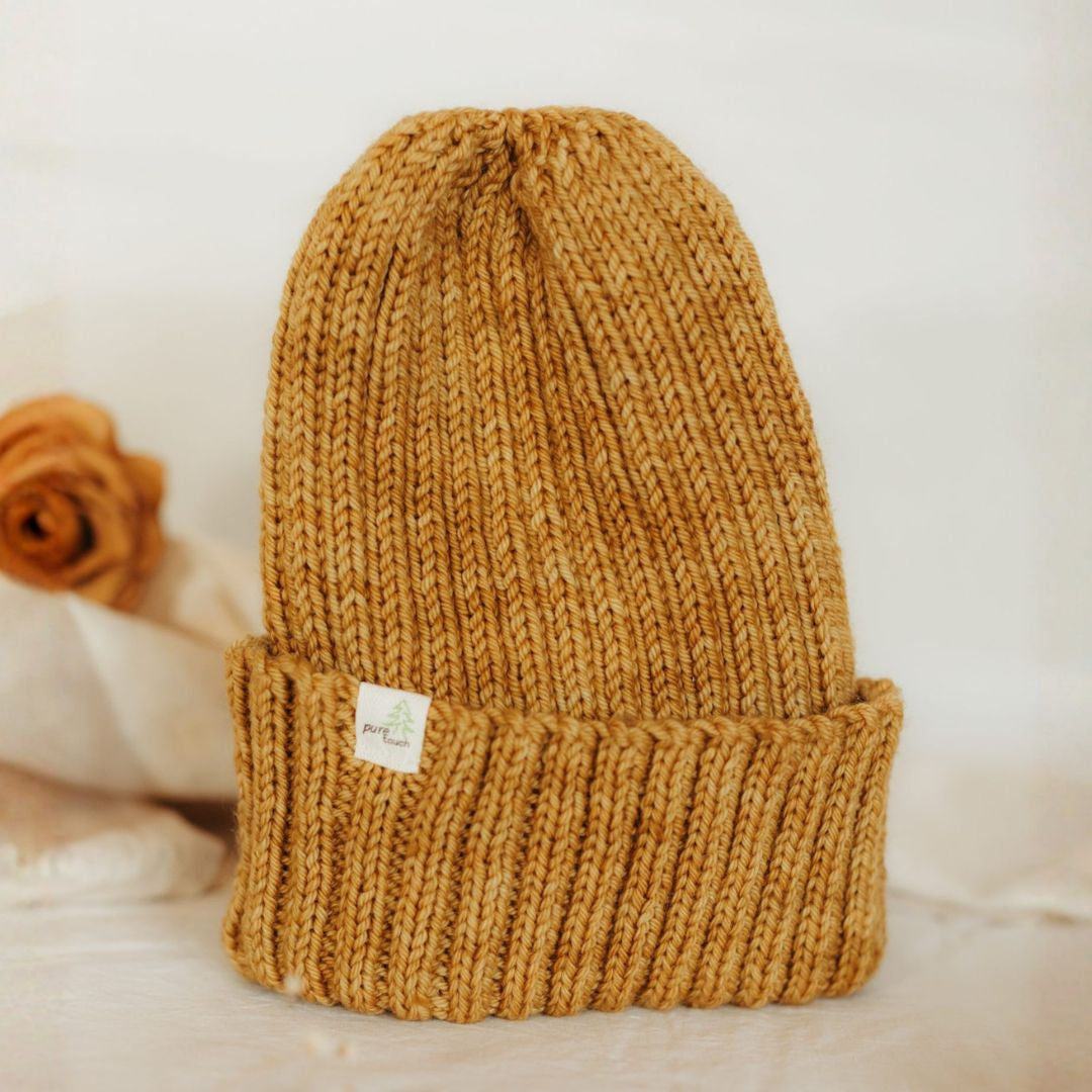 Merino Wool Beanie - Hand-Knitted