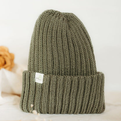 Merino Wool Beanie - Hand-Knitted