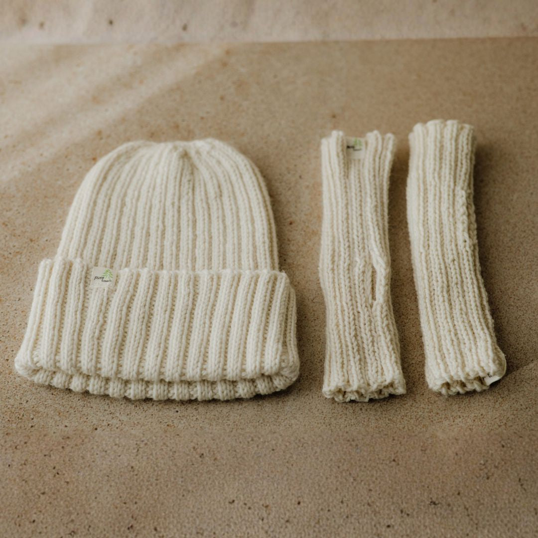 Winter Warmers - Merino Wool Beanie & Hand Warmers Set